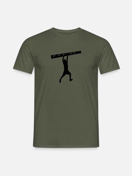 Ninja Hangeln Parcours - Hangel on - Männer T-Shirt - Militärgrün