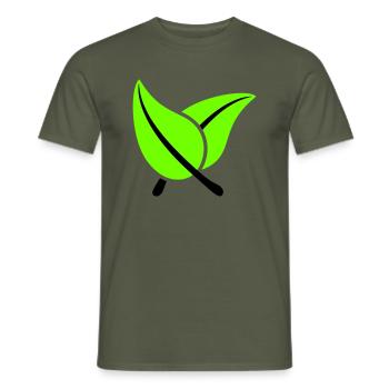 2 Vert Belles Feuilles Eco Printemps Eté Nature - T-shirt homme - vert militaire - Devant - AI Model Male 178 light (178cm)