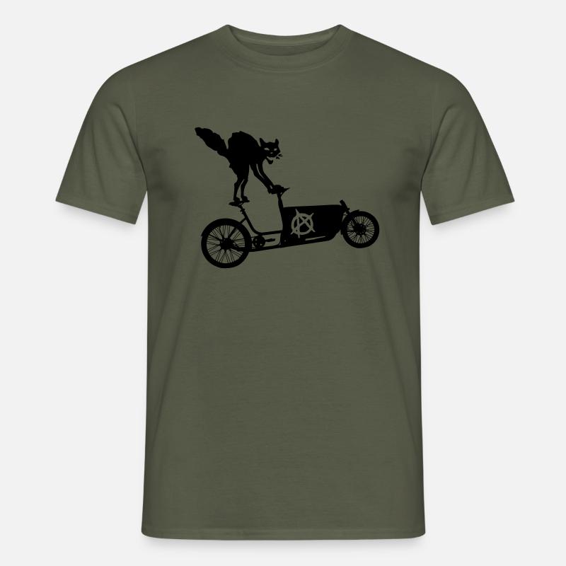 Anarcho Katzer mece la bicicleta de carga - Camiseta hombre - verde oliva