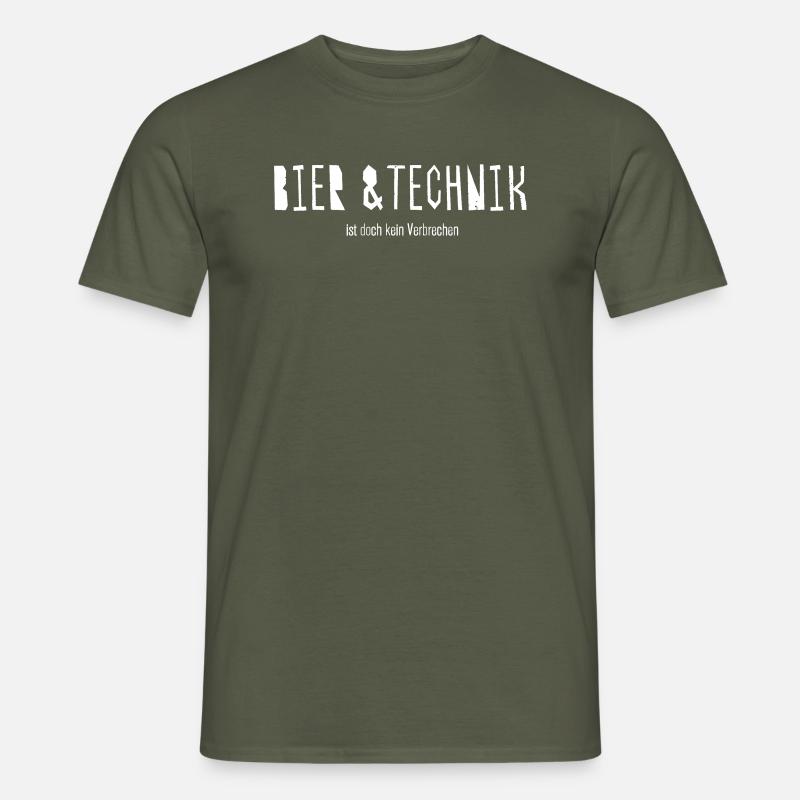 Bier und Technik - Männer T-Shirt - Militärgrün