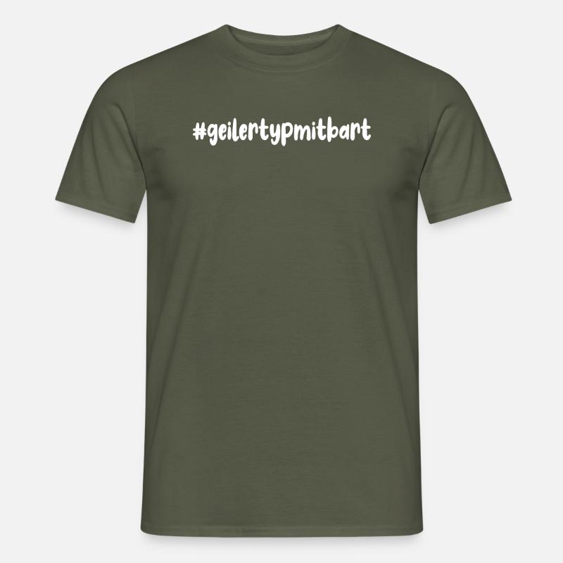 #geilertypmitbart - Männer T-Shirt - Militärgrün