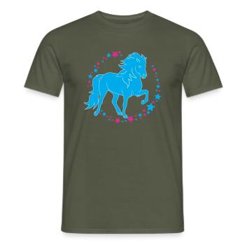 Tölter Sterne - Männer T-Shirt - Militärgrün - Vorne - AI Model Male 178 light (178cm)