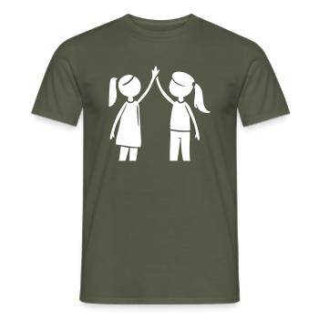 Freundschaft Mädels Beste Freundin - Männer T-Shirt - Militärgrün - Vorne - AI Model Male 178 light (178cm)