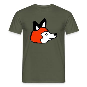 Renard Renard roux Animal sauvage Intelligent Habitants de la forêt - T-shirt homme - vert militaire - Devant - AI Model Male 178 light (178cm)