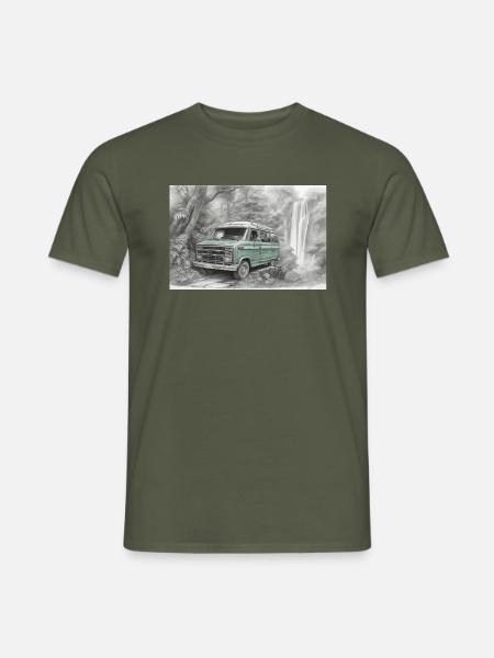 Van im Dschungel - Männer T-Shirt - Militärgrün