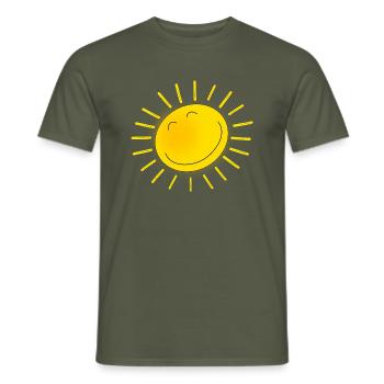 friendly sun - Men's T-Shirt - military green - Front - AI Model Male 178 light (178cm)
