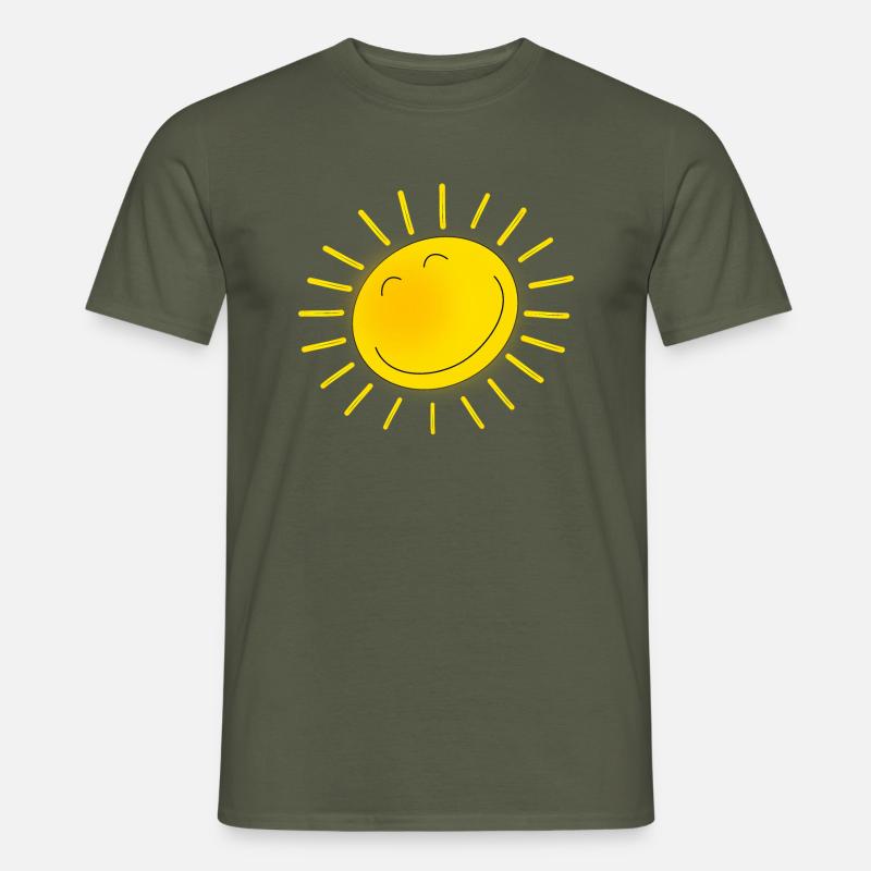 freundliche Sonne - Männer T-Shirt - Militärgrün
