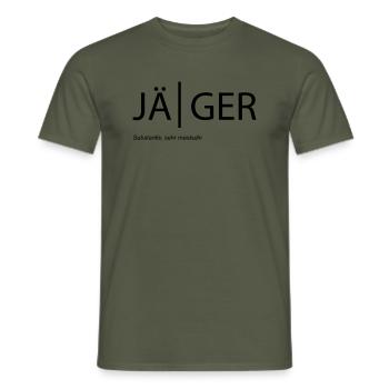 jäger - substantiv sehr maskulin Jagd Sprüche - Männer T-Shirt - Militärgrün - Vorne - AI Model Male 178 light (178cm)