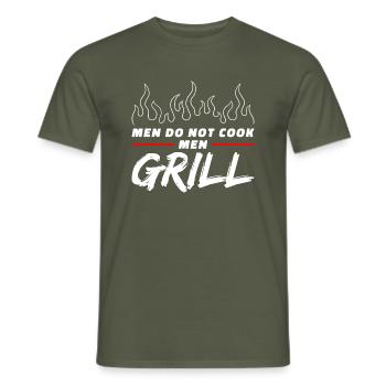 Männer Grillen Grill Fleisch BBQ Griller Steak Fun - Männer T-Shirt - Militärgrün - Vorne - AI Model Male 178 light (178cm)