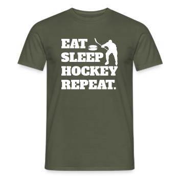 Eishockey Geschenk Wintersport Eishockeyteam - Männer T-Shirt - Militärgrün - Vorne - AI Model Male 178 light (178cm)