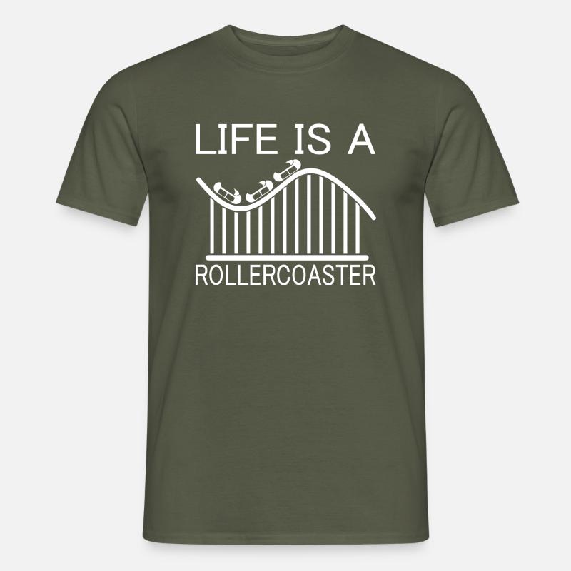 Rollercoaster Achterbahn - Männer T-Shirt - Militärgrün