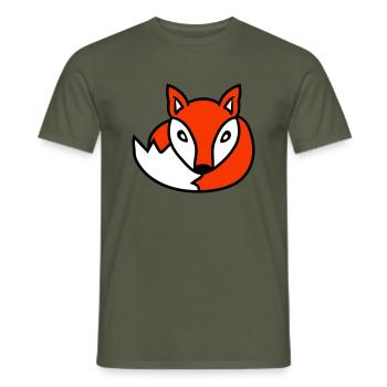 Fox Red Fox Wild Animal Clever Forest Inhabitants - Men's T-Shirt - military green - Front - AI Model Male 178 light (178cm)