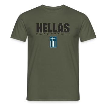 HELLAS Basketball 2 - Männer T-Shirt - Militärgrün - Vorne - AI Model Male 178 light (178cm)