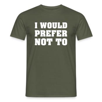I would prefer not to Social Introvert Gift - Men's T-Shirt - military green - Front - AI Model Male 178 light (178cm)