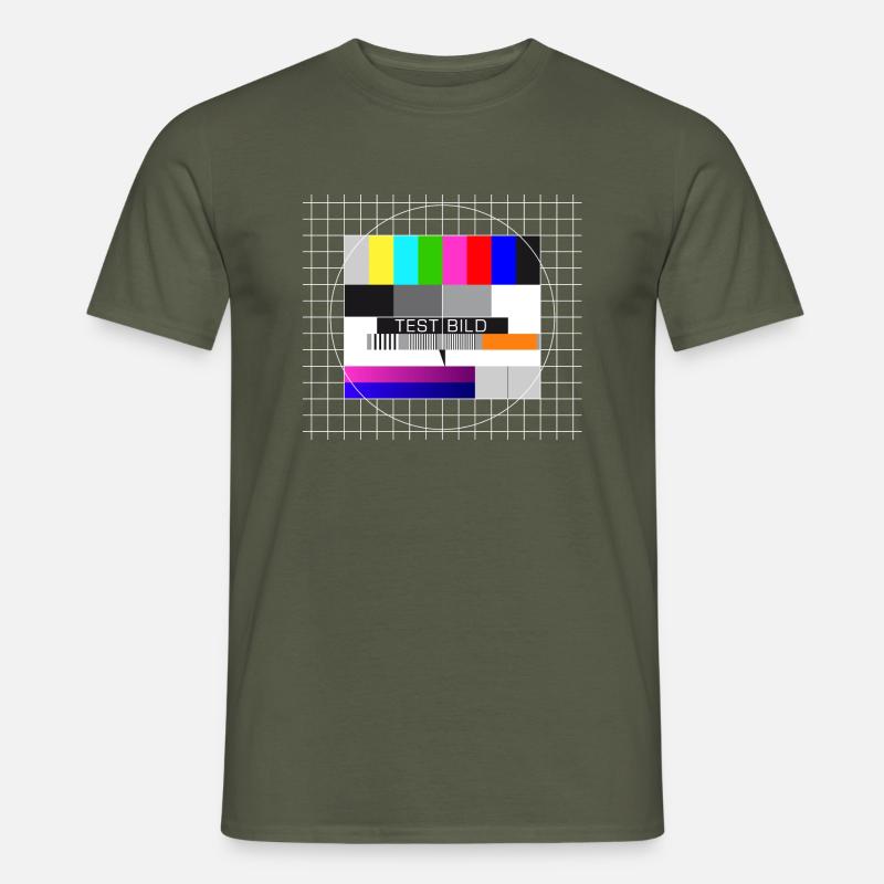 Testbild Fernsehen Bildschirm nostalgisch Display - Männer T-Shirt - Militärgrün