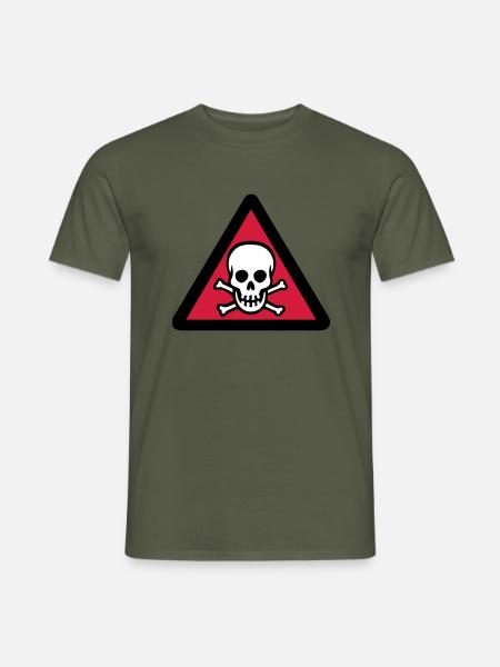 skull caution sign - Men's T-Shirt - military green