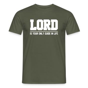 Christliche Sprüche - Männer T-Shirt - Militärgrün - Vorne - AI Model Male 178 light (178cm)