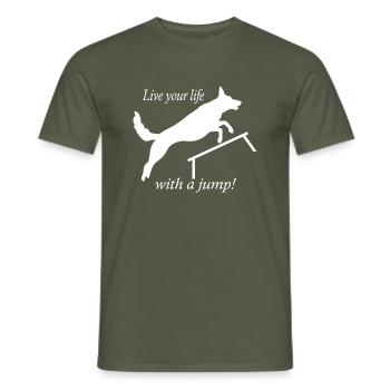 Hund Dog Agility - Men's T-Shirt - military green - Front - AI Model Male 178 light (178cm)