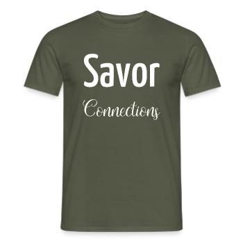 fostering connections connection quotes - Männer T-Shirt - Militärgrün - Vorne - AI Model Male 178 light (178cm)
