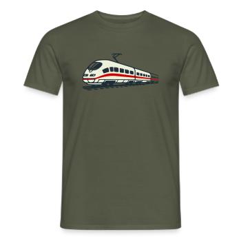 High-speed train - Men's T-Shirt - military green - Front - AI Model Male 178 light (178cm)