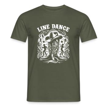 Line Dancing Country Dance - Line Dance Tanzen - Men's T-Shirt - military green - Front - AI Model Male 178 light (178cm)