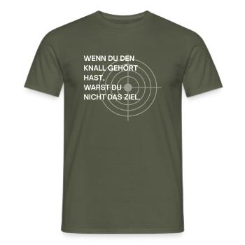 Hast du den Knall gehört... - Männer T-Shirt - Militärgrün - Vorne - AI Model Male 178 light (178cm)