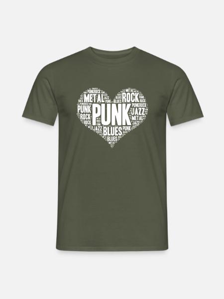 Punkrock, Jazz Metal Liebhaber - Männer T-Shirt - Militärgrün