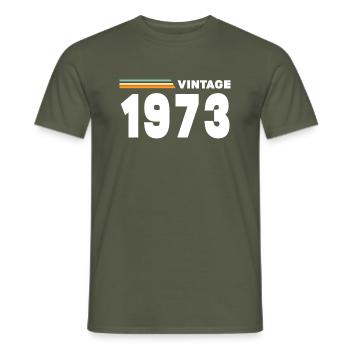 vintage 1973 - Men's T-Shirt - military green - Front - AI Model Male 178 light (178cm)