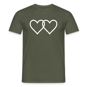 Hearts Love Symbol - Men's T-Shirt - military green - Front - AI Model Male 178 light (178cm)