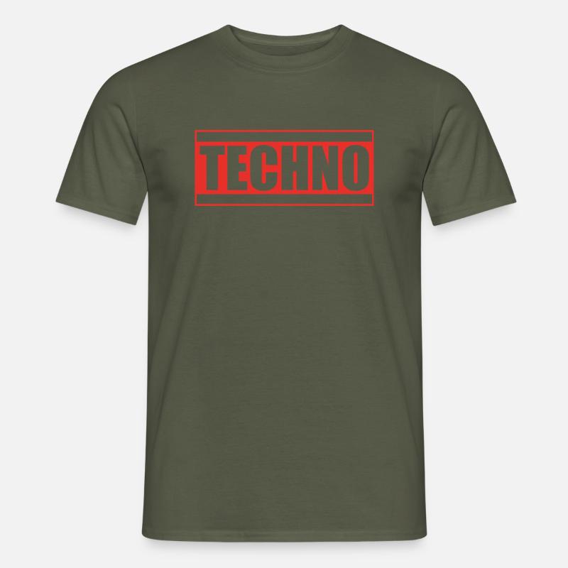 Techno Geschenk Rave Spruch - Männer T-Shirt - Militärgrün