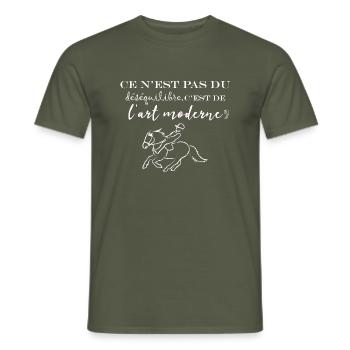 White Modern Art - Men's T-Shirt - military green - Front - AI Model Male 178 light (178cm)