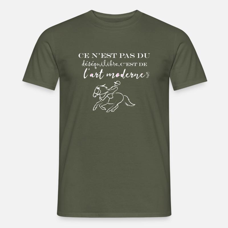 Weiße Moderne Kunst - Männer T-Shirt - Militärgrün