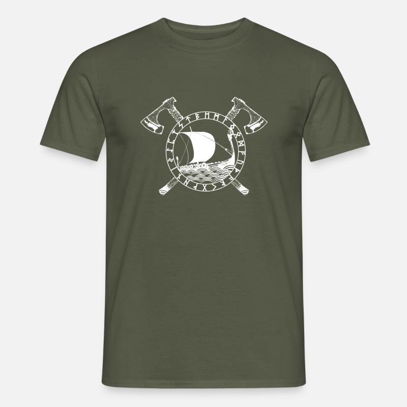 Wikinger-Logo - Männer T-Shirt - Militärgrün