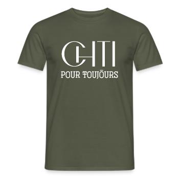 Chti forever gift ch'ti man woman - Men's T-Shirt - military green - Front - AI Model Male 178 light (178cm)