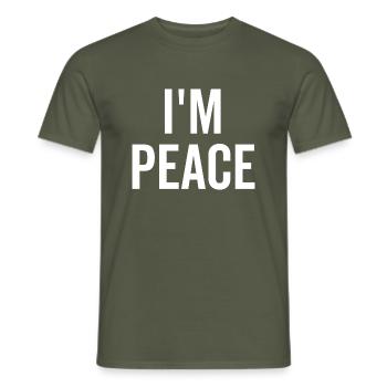 Ich bin Frieden - Männer T-Shirt - Militärgrün - Vorne - AI Model Male 178 light (178cm)