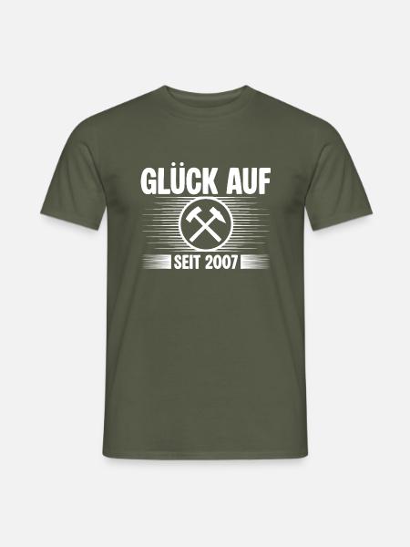 Glueck auf seit 2007 - Männer T-Shirt - Militärgrün