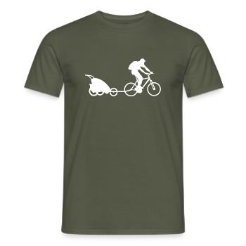 Conducteur de vélo Papa Poussette Pendentif Cadeau - T-shirt homme - vert militaire - Devant - AI Model Male 178 light (178cm)