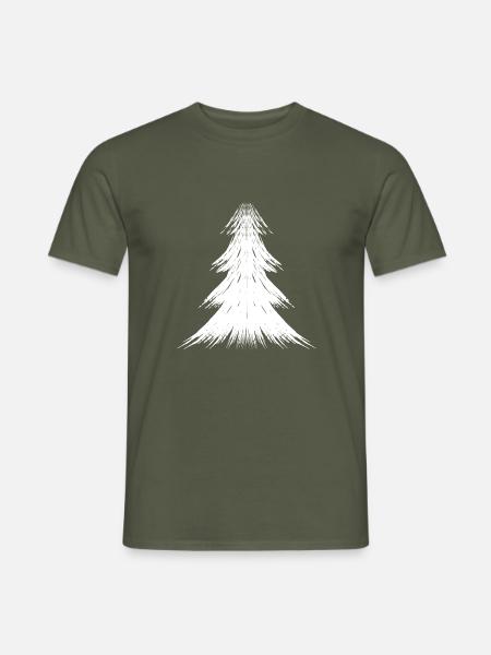Stilisierter Baum - Weihnachtsbaum - Tanne - Männer T-Shirt - Militärgrün