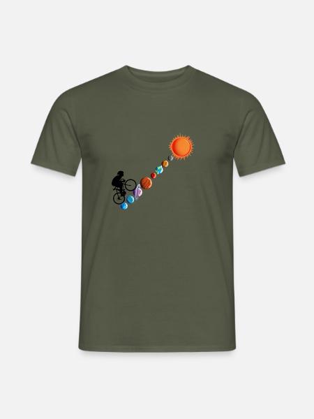 Fahrrad zu Sonne Radfahren Retten Sie die Umwelt des Planeten - Männer T-Shirt - Militärgrün
