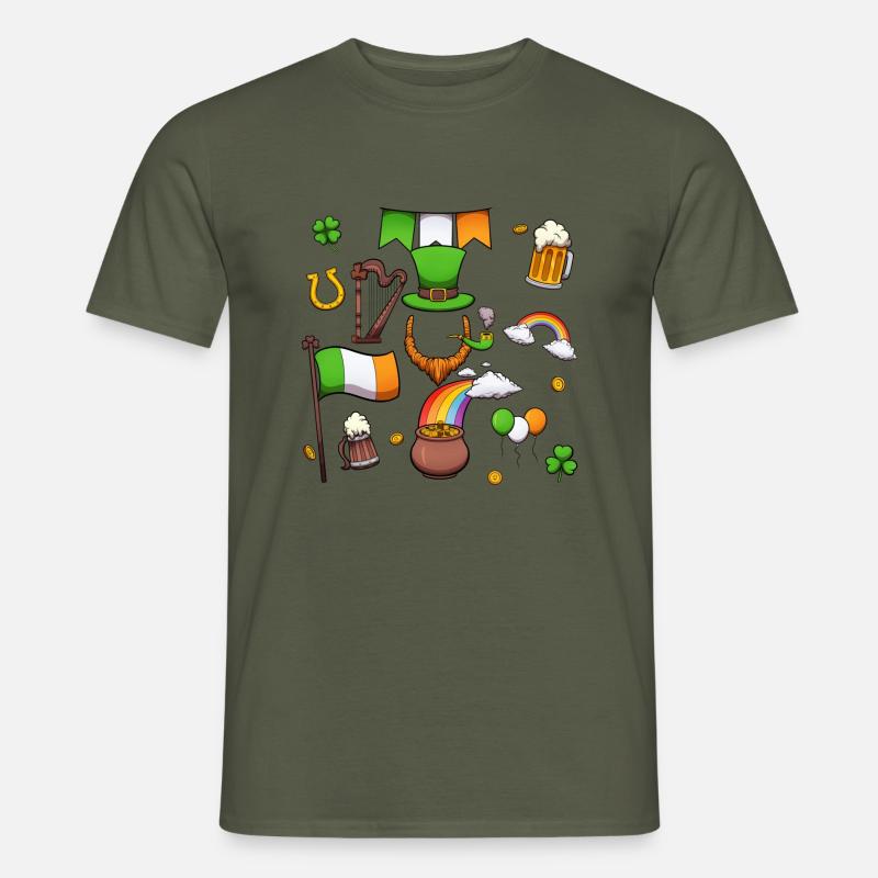 St Patrick's Day Elements - Men's T-shirt - military green