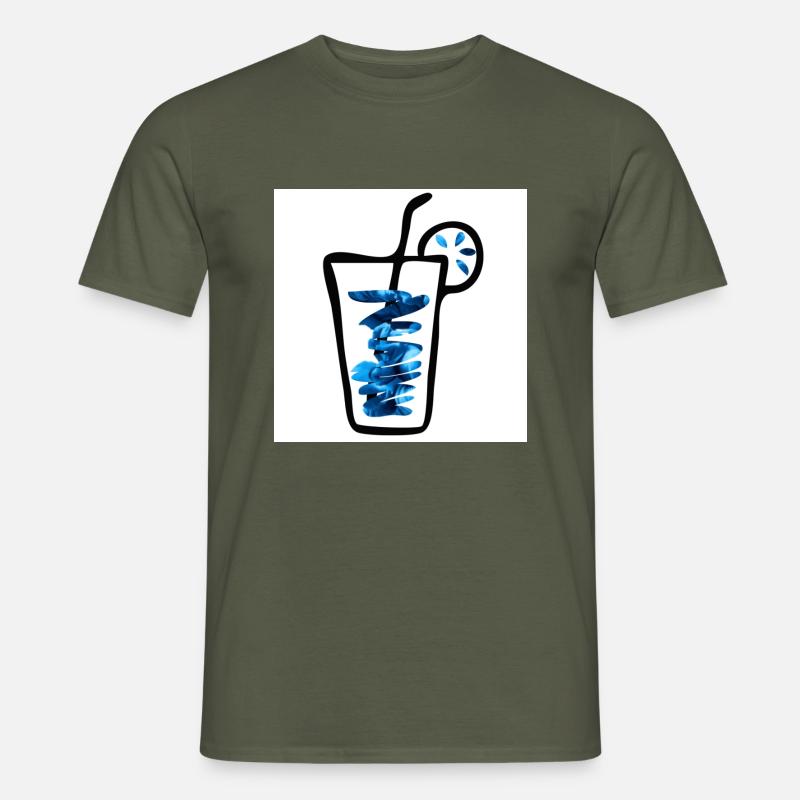 Drink blue - Männer T-Shirt - Militärgrün