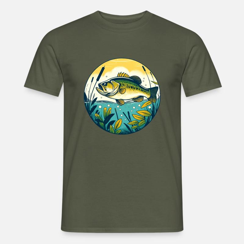 Forellenbarsch - Männer T-Shirt - Militärgrün