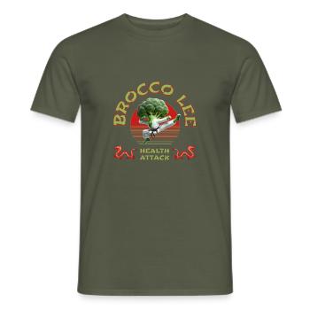 Brocco Lee - Health Attack - Männer T-Shirt - Militärgrün - Vorne - AI Model Male 178 light (178cm)