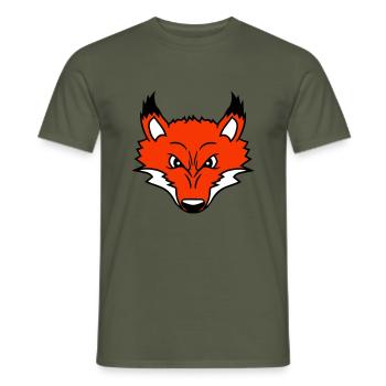 Renard, Mauvais œil, Dangereux, Renard roux, Animal sauvage - T-shirt homme - vert militaire - Devant - AI Model Male 178 light (178cm)