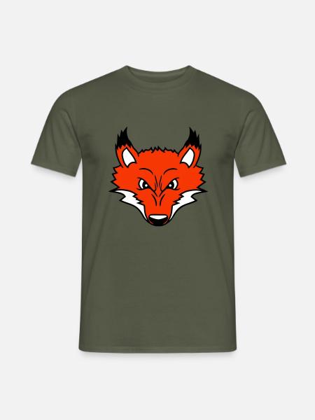 Fuchs Böser Blick Gefährlich Rotfuchs Wildes Tier - Männer T-Shirt - Militärgrün