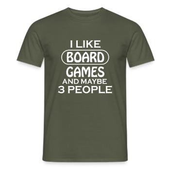 Boardgame Chess Backgammon Game Night - Men's T-Shirt - military green - Front - AI Model Male 178 light (178cm)