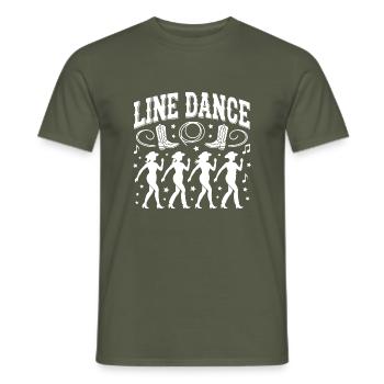Line Dance Group Training My Dance Sport - Men's T-Shirt - military green - Front - AI Model Male 178 light (178cm)