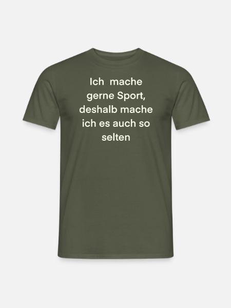 Ich mag Sport - Männer T-Shirt - Militärgrün