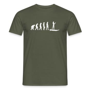 Stehpaddler Surfen Stand Up Paddling Stehpaddeln - Männer T-Shirt - Militärgrün - Vorne - AI Model Male 178 light (178cm)