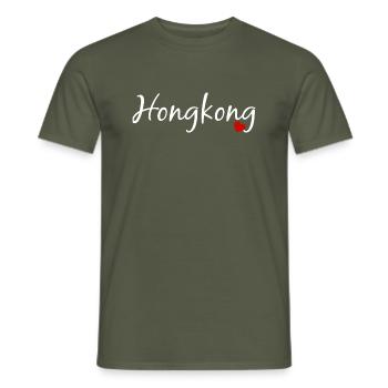 Hongkong - Männer T-Shirt - Militärgrün - Vorne - AI Model Male 178 light (178cm)
